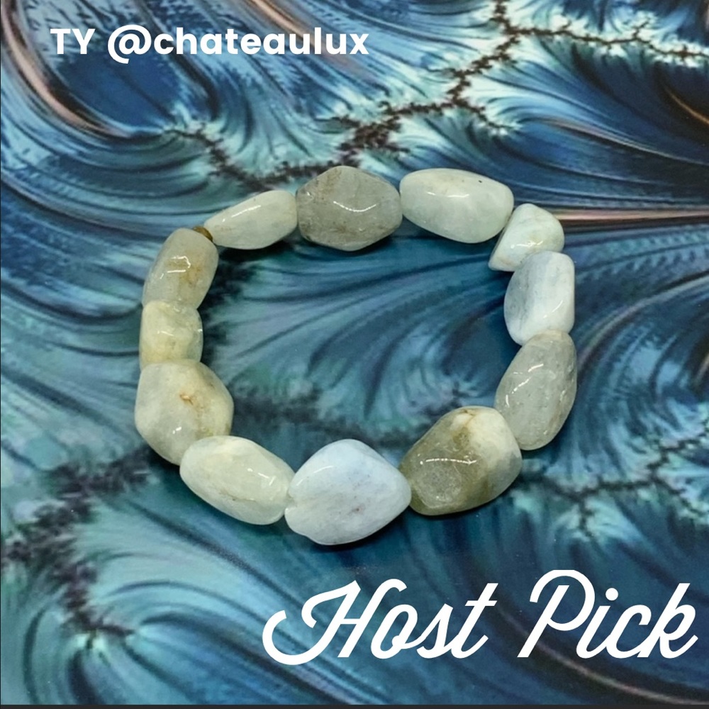 Agate Crystal Gemstone Stretch Bracelet - Picture 2 of 9